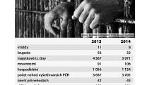 Kriminalita na Vysočině v letech 2013 a 2014. Infografika: