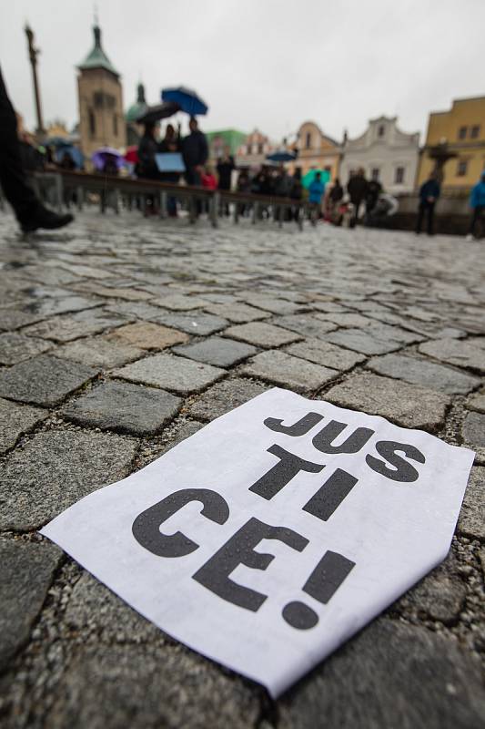 Akce na podporu nezávislosti české justice a vlivu Andreje Babiše na náměstí v Havlíčkově Brodě.