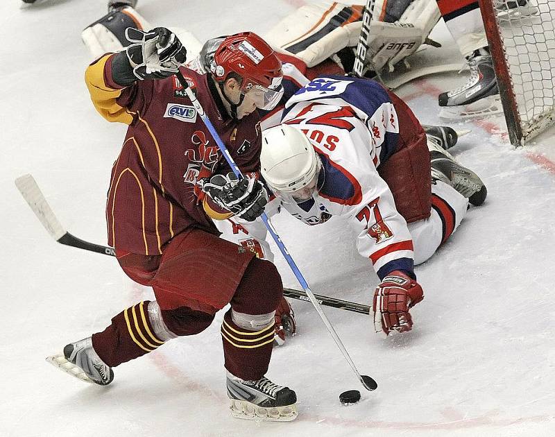 Z hokejového utkání HC Dukla Jihlava - HC Rebel Havlíčkův Brod.