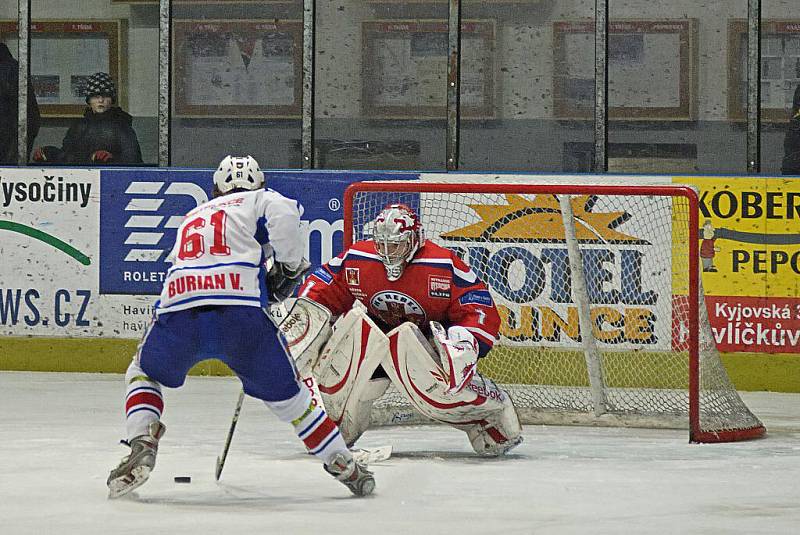 Z hokejového derby Havlíčkův Brod - Třebíč.