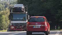 Na silnici I/38 u obce Štoky ve směru jízdy na Havlíčkův Brod došlo zde ke střetu osobního automobilu, dodávky a nákladního vozidla.