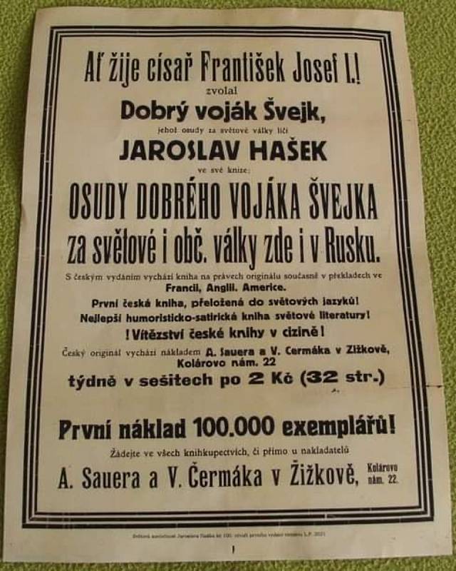 Cesta Jaroslava Haška ze Světlé nad Sázavou na Lipnici. Foto Václav Michalíček