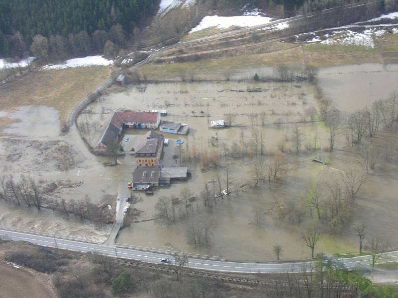 Záplavy na jaře 2006 na Vysočině.