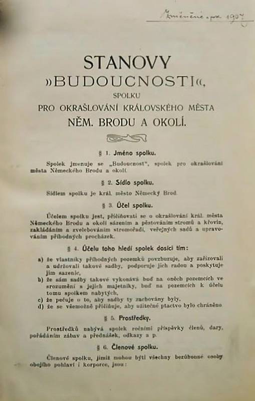 KUS HISTORIE. Okrašlovací spolek už od svého vzniku usiloval o kulturní vzhled města a okolí.