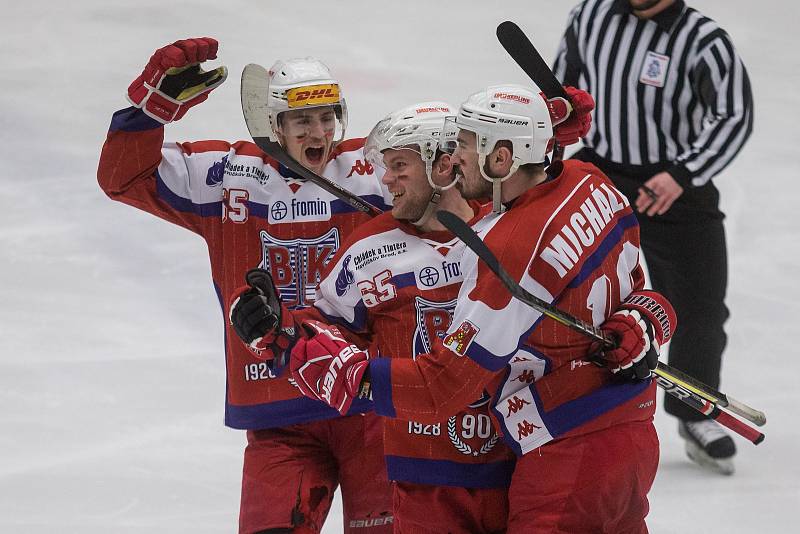 postupují. Hokejisté Havlíčkova Brodu v pátém zápase porazili Kopřivnici přesvědčivě 7:1.