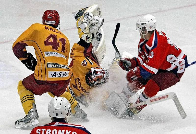 Z hokejového utkání HC Rebel Havl. Brod - HC Dukla Jihlava.