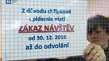 V pondělí na Vysočině zůstával v platnosti zákaz návštěv ve čtyřech krajem zřizovaných nemocnicích, výjimkou je pouze Nové Město na Žďársku. 