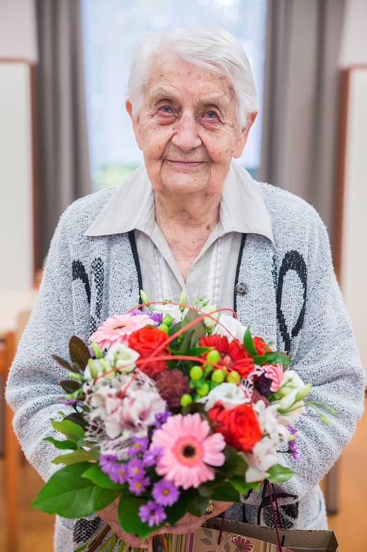 Oslava 100. narozenin Marie Peškové z Chotěboře.