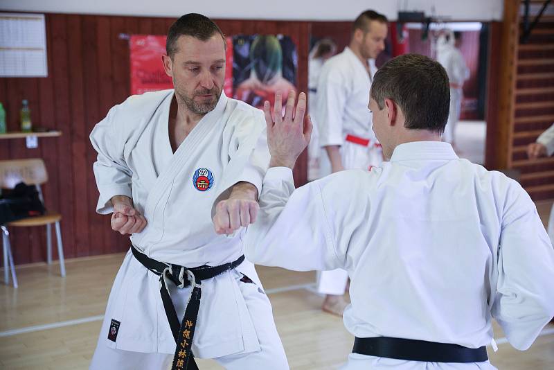 Seminář pro dospělé cvičence karate v Havlíčkově Brodě.