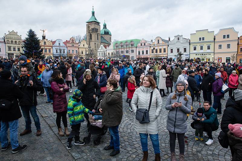 Hraní koled žesťového sexteta v Havlíčkově Brodě.