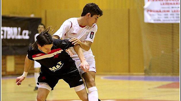 Z utkání 16. kola Jetbull Futsal ligy Era–Pack Chrudim – Slavia Praha 8:3.