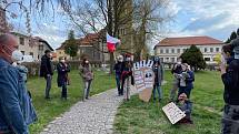 Protizemanovská demonstrace v Proseči na Chrudimsku