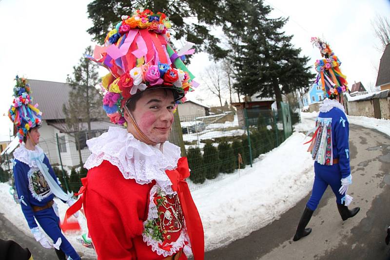 Masopustní obchůzka ve Vortové u Hlinska.