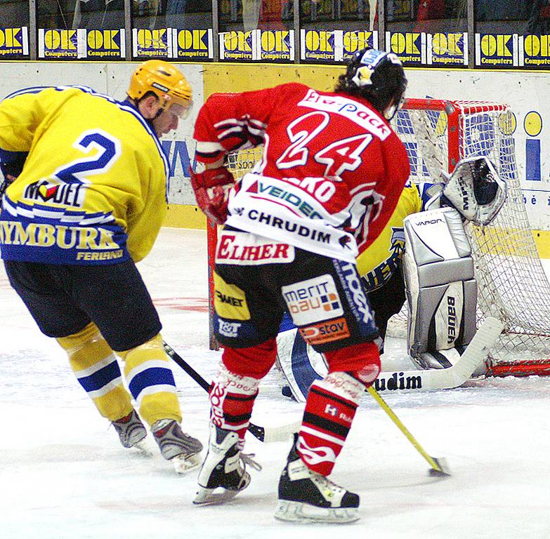 První semifinálové utkání play off II. hokejové ligy Chrudim - Nymburk.