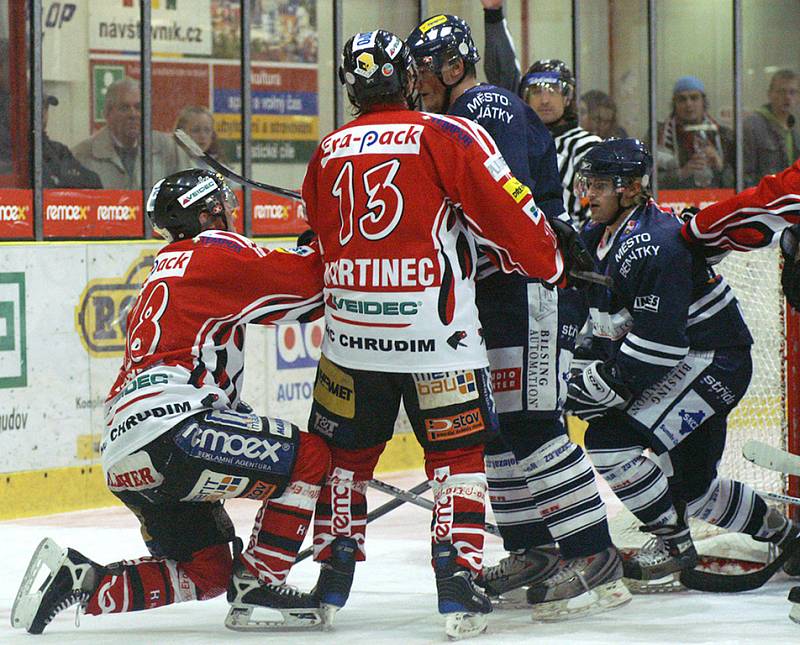 Z hokejového utkání I. hokejové ligy HC Chrudim - Benátky nad Jizerou 5:1.