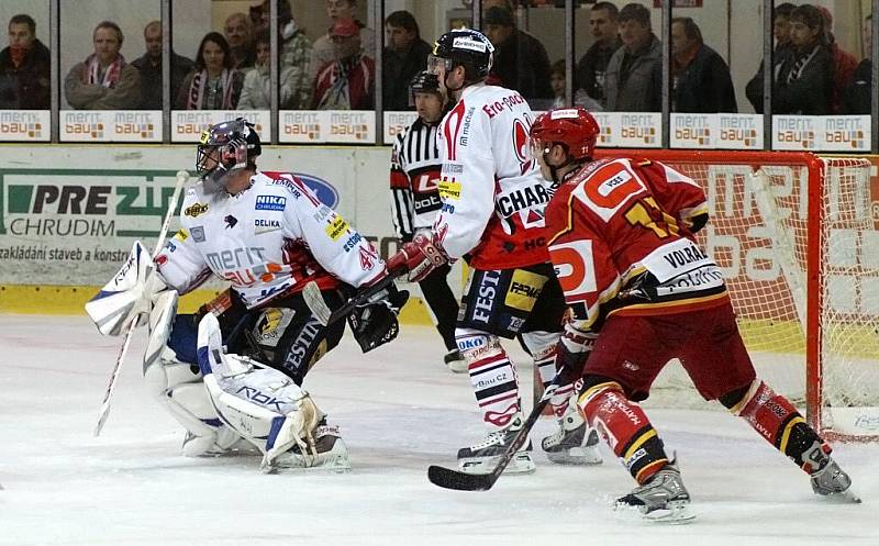 Z hokejového derby HC Chrudim - VCES Hradec Králové.