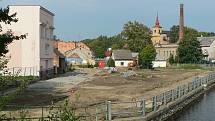 Stavební práce na revitalizaci Betléma v Hlinsku.