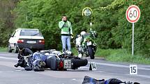 K vážné dopravní nehodě motorkáře došlo v Chotěnicích.