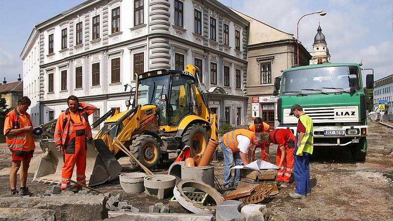 Srpen 2009: Dopravní situace v Chrudimi.