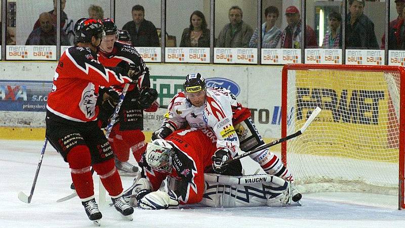 Z utkání I. hokejové ligy HC Chrudim - Orli Znojmo 4:3.