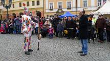 Masopustní obchůzku v Chrudimi obstaral tradičně folklorní soubor Kohoutek.