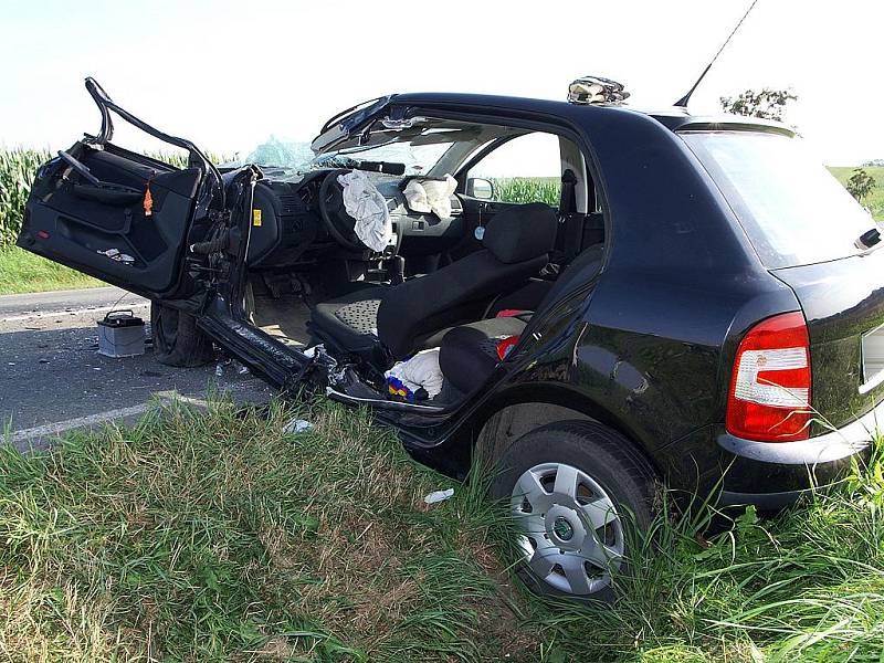 Při srážce  Škody Fabie a nákladního vozu Man mezi Sečí a Kovářovem byla těžce zraněna řidička osobního automobilu.