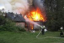 Požár zemědělské usedlosti v Rychnově u Hlinska
