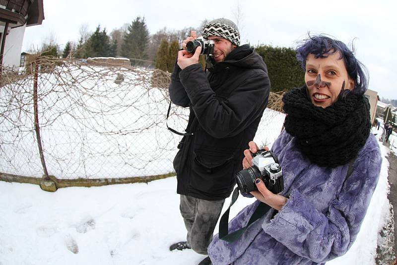 Masopustní obchůzka ve Vortové u Hlinska.