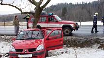 Vozidlo Renault Thalia narazilo ve Františkách do stromu, spolujezdkyně byla zraněna.