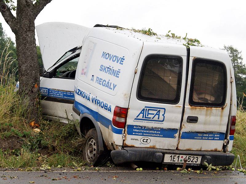 Řidička poblíž Předhradí narazila do stromu. Při nehodě byla zraněna. 