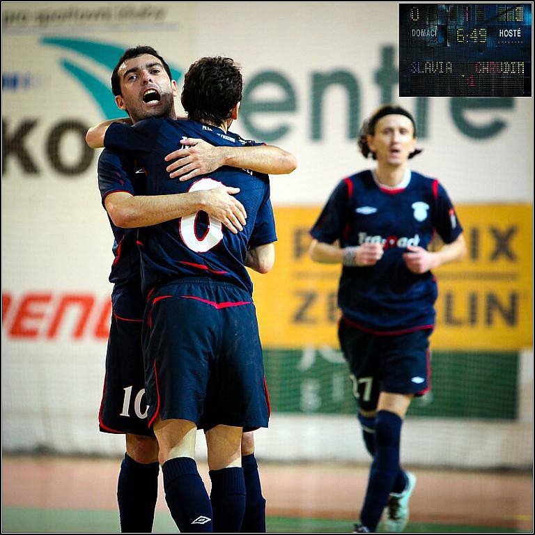 Z druhého utkání čtvrtfinálové série play off Jetbull futsal ligy: Slavia Praha - Era-Pack Chrudim 0:7.