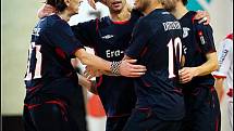 Z druhého utkání čtvrtfinálové série play off Jetbull futsal ligy: Slavia Praha - Era-Pack Chrudim 0:7.