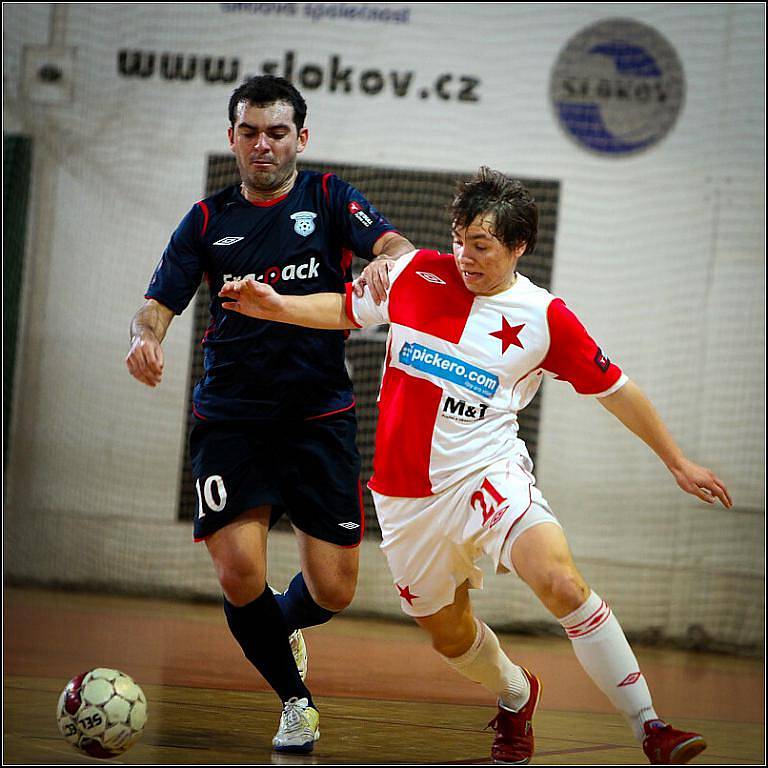 Z druhého utkání čtvrtfinálové série play off Jetbull futsal ligy: Slavia Praha - Era-Pack Chrudim 0:7.