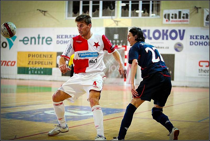 Z druhého utkání čtvrtfinálové série play off Jetbull futsal ligy: Slavia Praha - Era-Pack Chrudim 0:7.