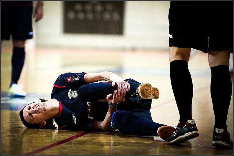 Z druhého utkání čtvrtfinálové série play off Jetbull futsal ligy: Slavia Praha - Era-Pack Chrudim 0:7.