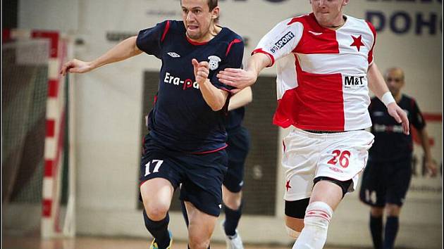 Z druhého utkání čtvrtfinálové série play off Jetbull futsal ligy: Slavia Praha - Era-Pack Chrudim 0:7.