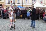 Masopustní obchůzku v Chrudimi obstaral tradičně folklorní soubor Kohoutek.