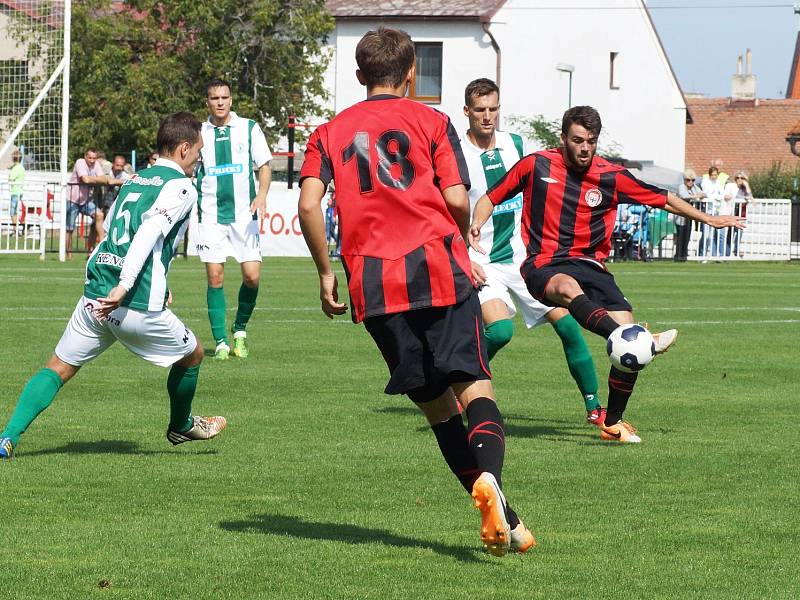 Z utkání 2. kola ČFL MFK Chrudim - Bohemians Praha 1:0.