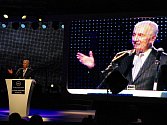 Izraelský prezident Šimon Peres (87) při svém brilantním vystoupení.