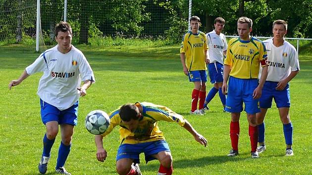 Z utkání I. B třídy Kameničky - Třemošnice 1:2.