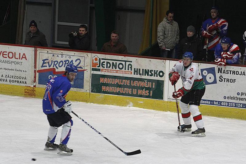 Hlinsko porazilo v play off krajské ligy Litomyšl v prvním střetnutí na domácím ledě 5:2.