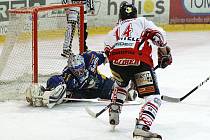 Z utkání play out I. hokejové ligy HC Chrudim – Salith Šumperk 9:4.