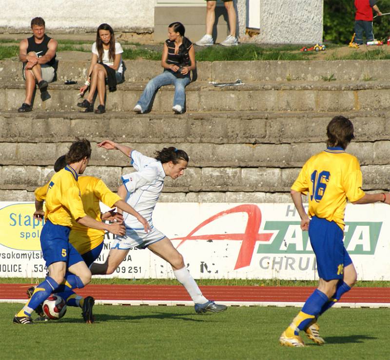 Ze zápasu AFK Chrudim B – Přelouč, který skončil remízou 1:1