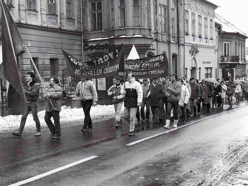 Listopadové dění roku 1989 v Chrudimi.