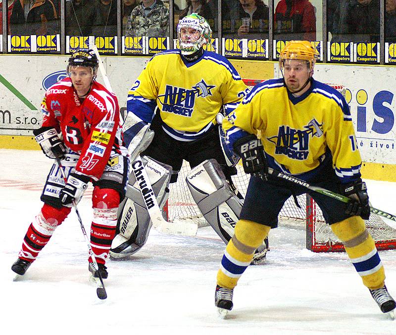 První semifinálové utkání play off II. hokejové ligy Chrudim - Nymburk.