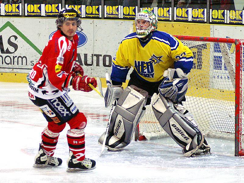 První semifinálové utkání play off II. hokejové ligy Chrudim - Nymburk.