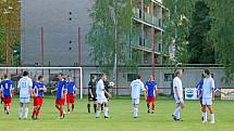 Z utkání I. A třídy ve fotbale Heřmanův Městec - Přelouč 3:0 (1:0).