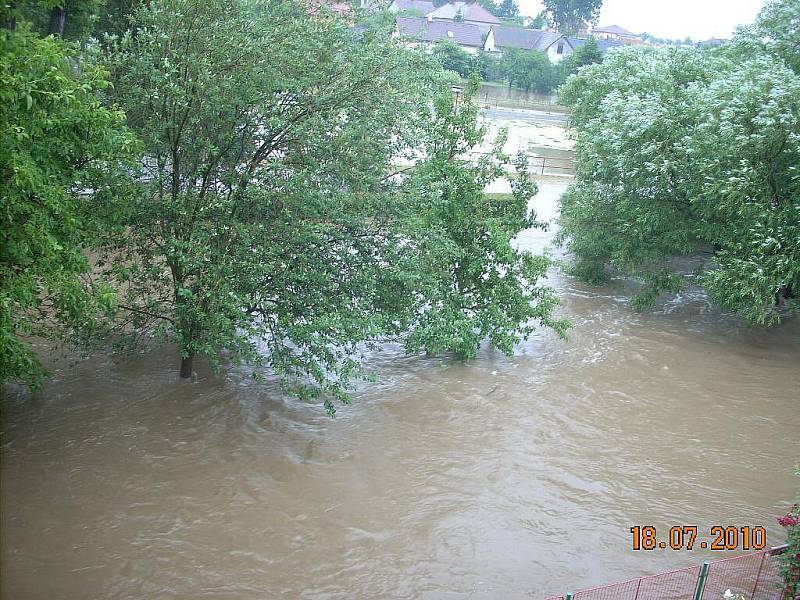 Zaplavené Řestoky v neděli 18. července.