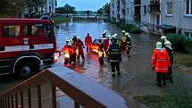 V Chrudimi Na Šancích vzniklo malé jezero. Silnice na Topol byla  zcela neprůjezdná