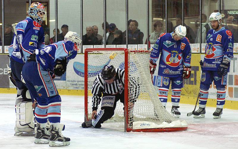 HC Chrudim porazil Chomutov  v 25. kole I. hokejové ligy 4:3 až po samostatných nájezdech